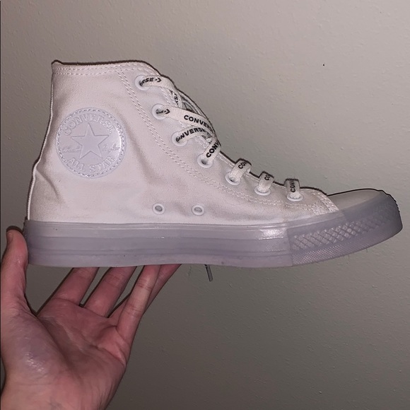 white converse with clear bottom